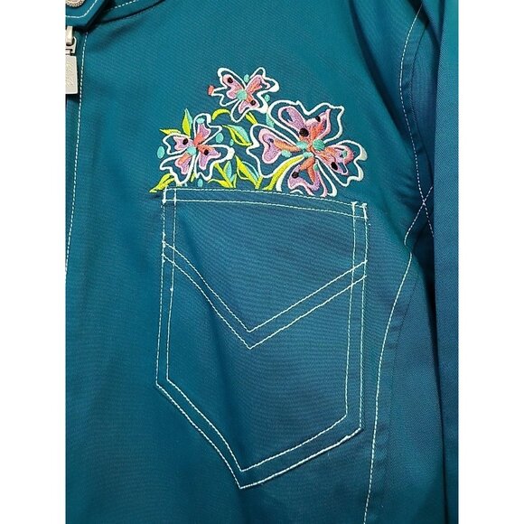 Bob Mackie Wearable Art Embroidered Teal SAMBA Dance Culture Festival Jacket 3X - Picture 3 of 7